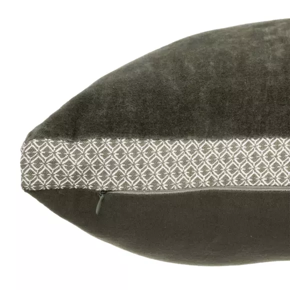 Coussin carré velours (55 cm) Otto Vert kaki 2