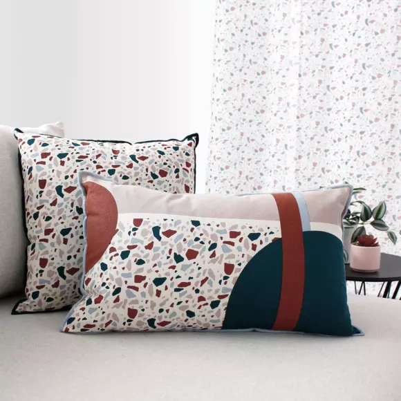 Cojín rectangular en algodón (50 cm) Terrazzo Multicolor 2