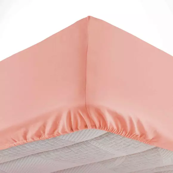 Sábana bajera  algodón lavado (140 cm) Linette Rosa 2