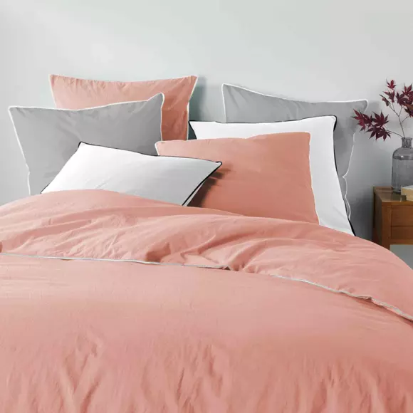 Sábana bajera  algodón lavado (140 cm) Linette Rosa 3
