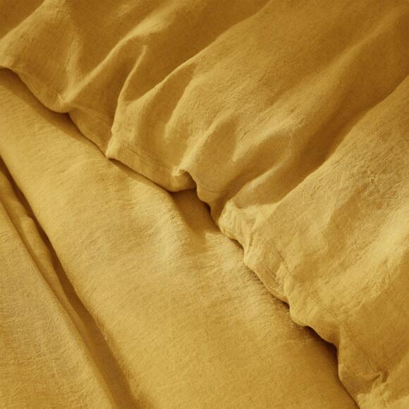 Funda Nórdica en lino lavado (240 cm) Louise Amarillo mostaza 3