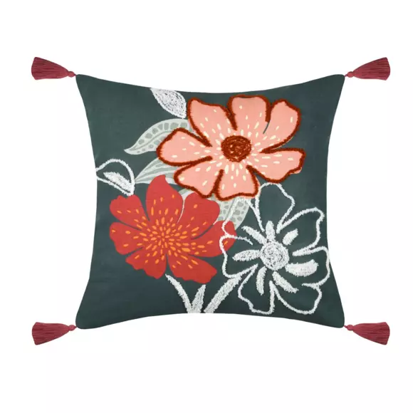 Coussin carré (40 cm) Ivanna Vert émeraude 3