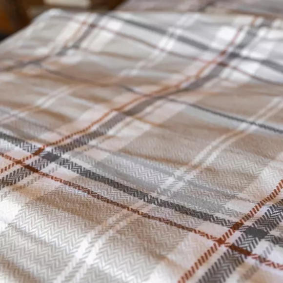 Housse de couette flanelle de coton (240 cm) Théa motif Grise 2