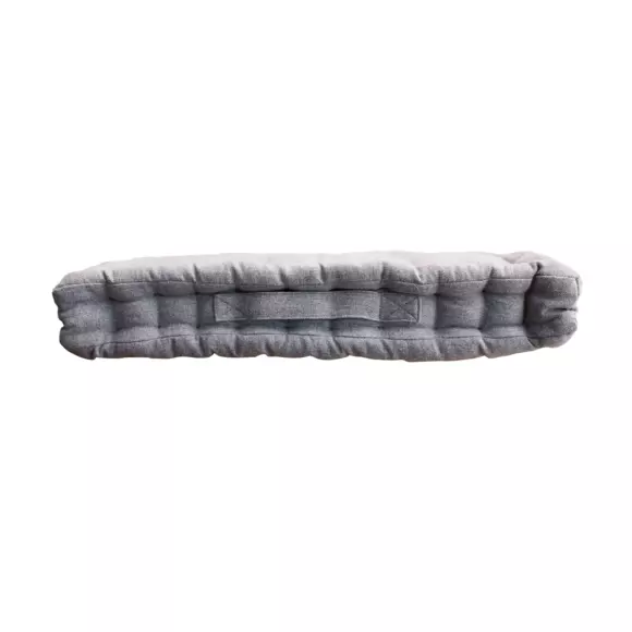 Coussin de sol carré coton recyclé (40 cm) Dune Gris clair 2