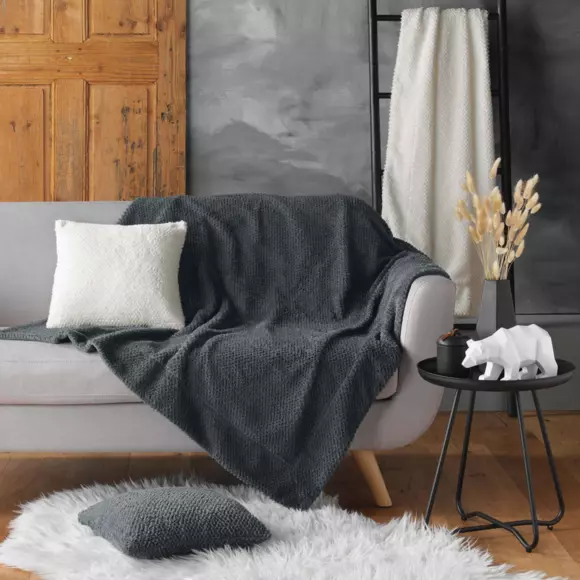 Plaid fausse fourrure (150 cm) Iceberg Ecru 2