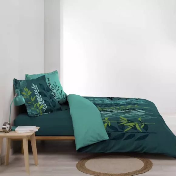 Funda nórdica y dos fundas para almohadones en algodón (260 cm) Isabella Azul 3