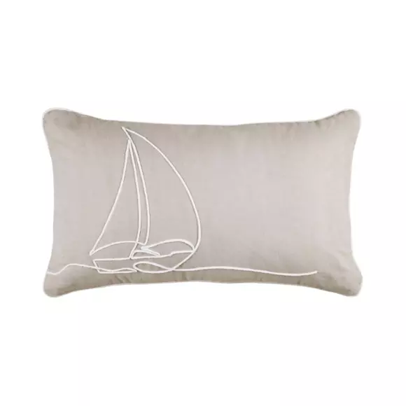 Coussin rectangulaire coton (50 cm) Yacht Gris 3
