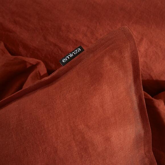 Funda de almohada cuadrada en lino lavado (80 cm) Louise Terracota 3