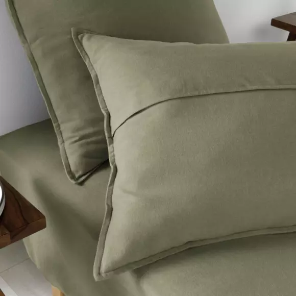 Federa quadrata flanella di cotone (63 cm) Théa Verde rosmarino 3