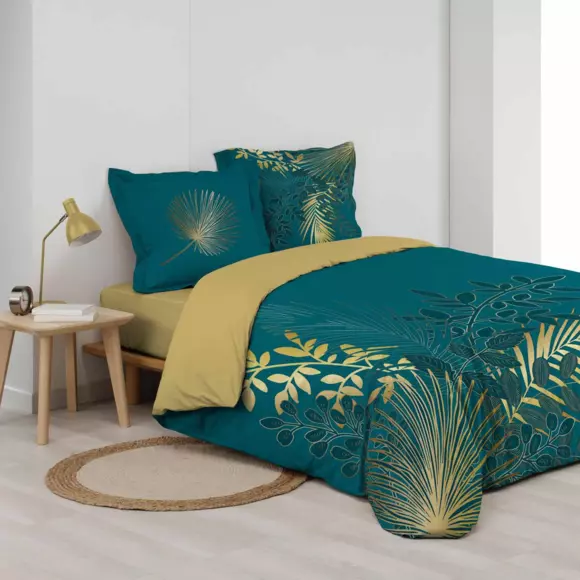 Funda Nórdica y dos fundas de almohada en algodón (240 cm) Strassy Azul trullo 2