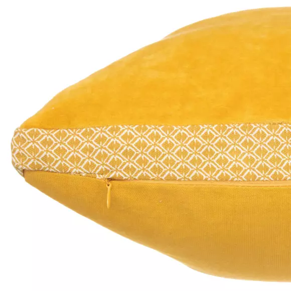 Coussin carré velours (55 cm) Otto Jaune ocre 2