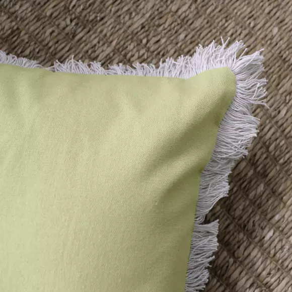 Coussin carré coton (40 cm) Herbier uni Vert tilleul 3