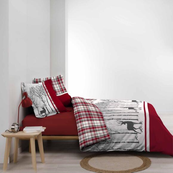 Funda Nórdica y dos fundas de almohada en algodón (240 cm) Hivernal Rojo 2
