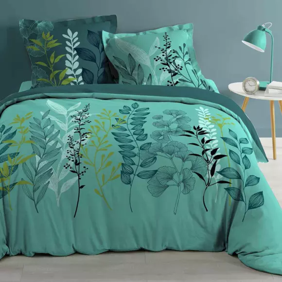 Funda nórdica y dos fundas para almohadones en algodón (240 cm) Isabella Azul 2