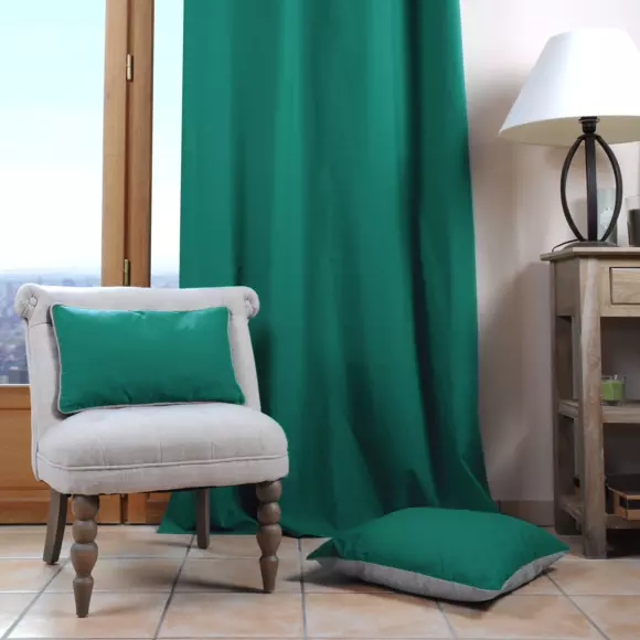 Coussin rectangulaire ( 50 cm) Duo Vert émeraude 127