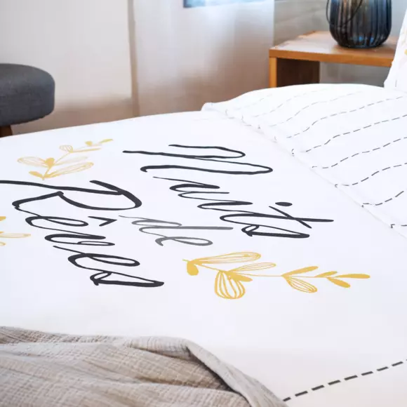 Funda nórdica y dos fundas de almohadones algodón (260 cm) Rêves Blanco 3