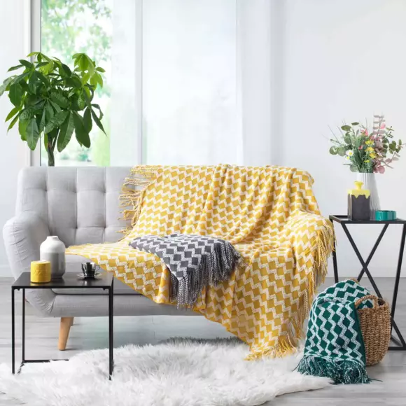 Jeté de canapé (150 cm) Sheryl Vert émeraude 2
