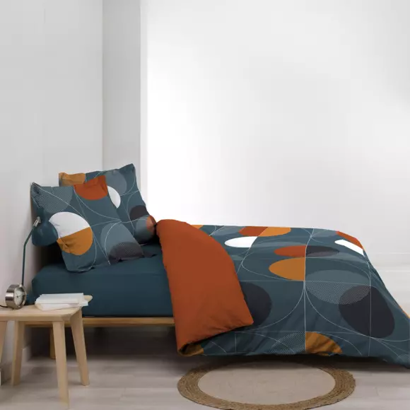 Funda nórdica y dos fundas para almohadones en algodón (240 cm) Terrapop Azul 2