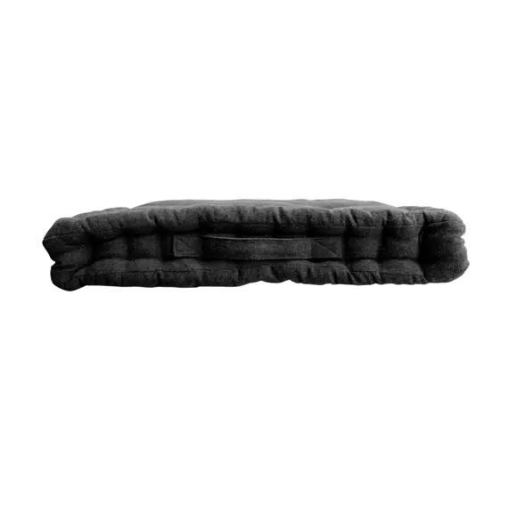 Coussin de sol carré coton recyclé (40 cm) Dune Gris foncé 2