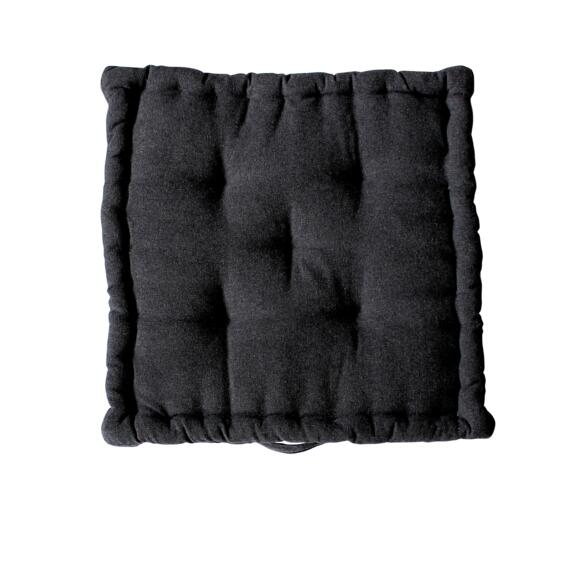 Quadratisches Bodenkissen aus recycelter Baumwolle (40 cm) Dune Dunkelgrau 3