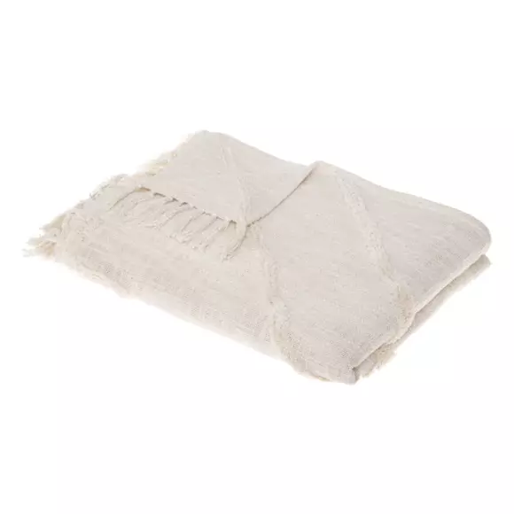 Sofadecke (180 cm) Inca Cremeweiß 2