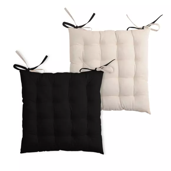 Cojín de silla cuadrado Duo Negro 2