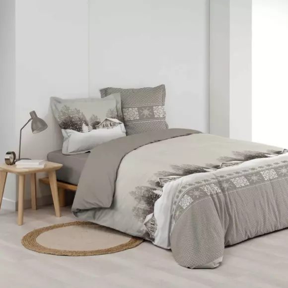 Funda Nórdica y dos fundas para almohadas algodón (240 cm) Chalet Beige 2