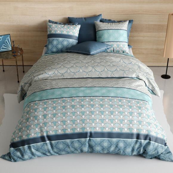 Funda nórdica y dos fundas de almohada en algodón (240 cm) Zircon Azul 2