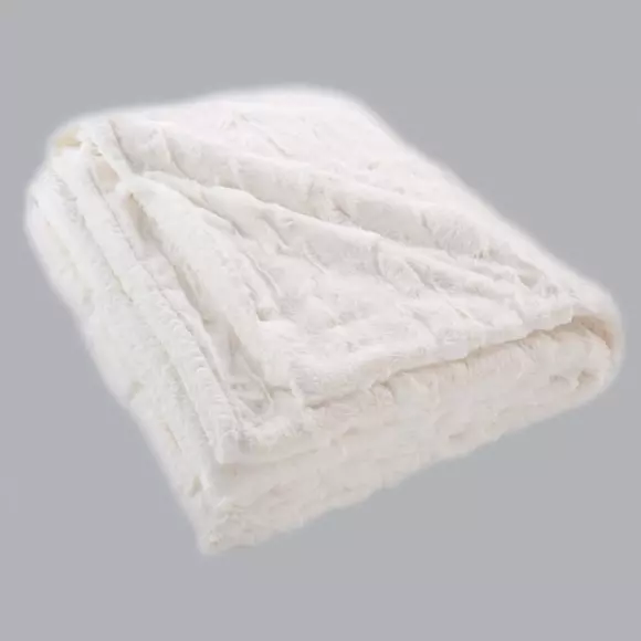 Plaid fausse fourrure (150 cm) Foxy Ecru