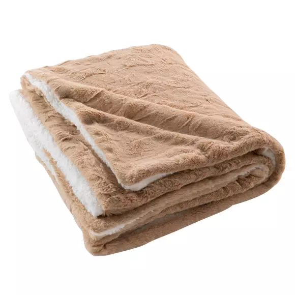 Plaid fausse fourrure (150 cm) Foxy Taupe