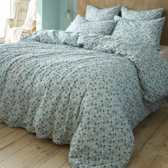 Housse de couette gaze de coton (200 cm) Marguerite Bleue 2