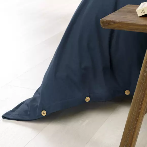 Funda Nórdica en franela de algodón (140 cm) Théa Azul noche 2