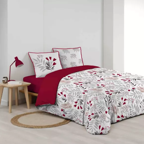 Funda Nórdica y dos fundas para almohadas algodón bio (260 cm) Clémence Blanco 2