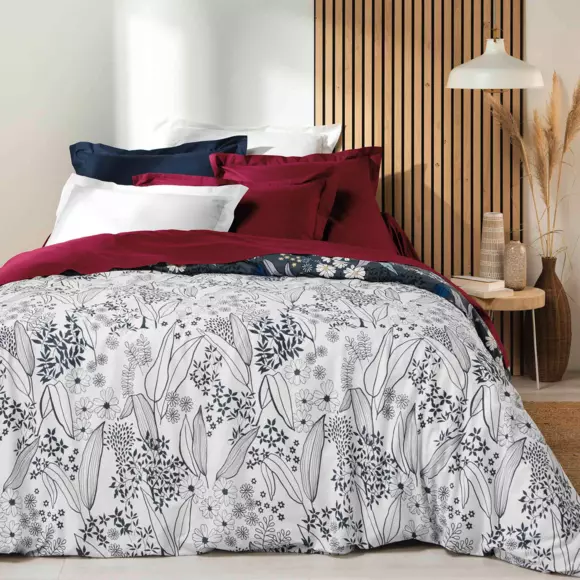 Funda de almohada rectangular en algodón bio (70 cm) Biolina Burdeos 2