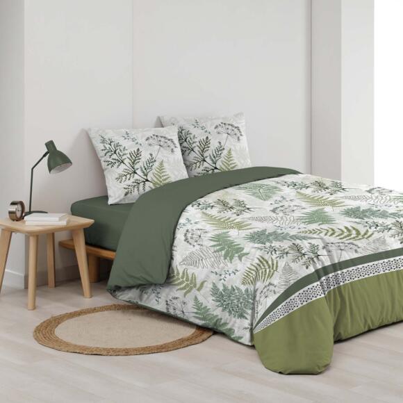 Funda Nórdica y dos fundas para almohadas gasa de algodón (260 cm) Verveine  Verde 2