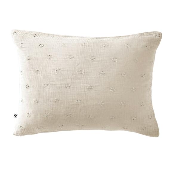 Funda para almohada rectangular en en gasa de algodón (70 cm) Gaïa Boho Beige pampa 2