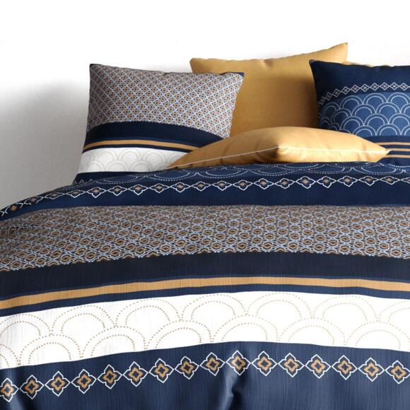 Funda Nórdica y dos fundas para almohada en algodón (260 cm) Kalypso Azul 2