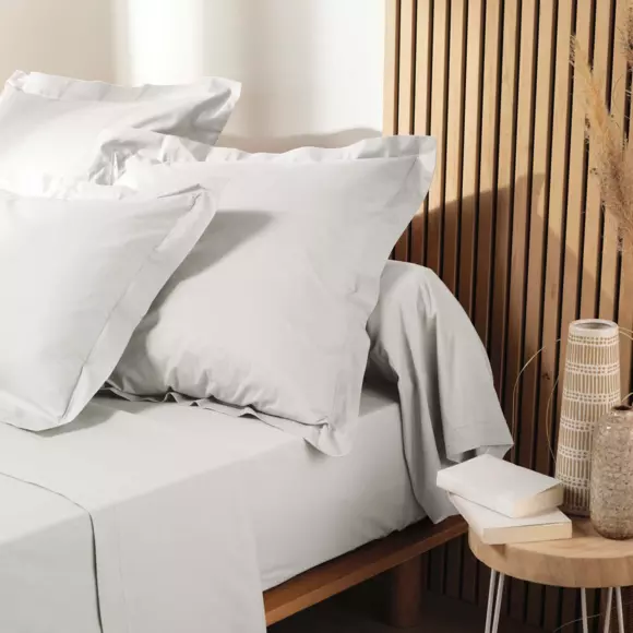 Funda de almohada cuadrada en algodón bio (63 cm) Biolina Blanco 2