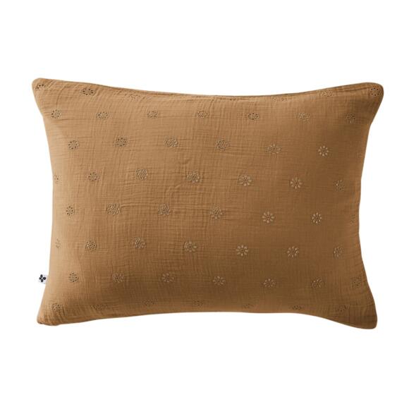 Funda de almohada rectangular de en gasa de algodón  (70 cm) Gaïa Boho Camel 2