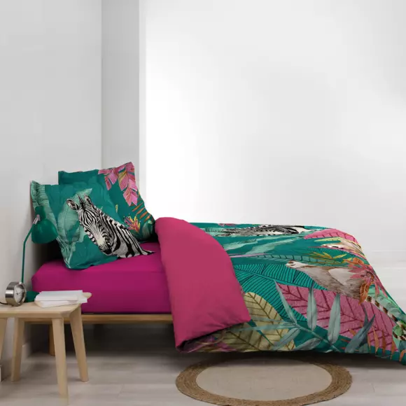 Funda nórdica y dos fundas para almohadones en algodón (260 cm) Desirade Azul 2