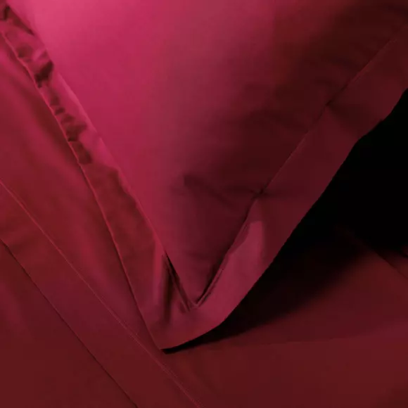 Funda de almohada cuadrada en algodón bio (63 cm) Biolina Burdeos 3