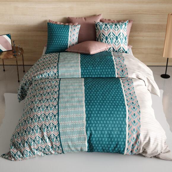 Juego de sábanas en algodón cama 160 cm 4 piezas Limbe Verde esmeralda 2
