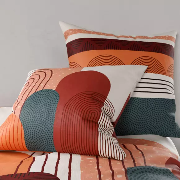 Funda nórdica y dos fundas de almohada en algodón (260 cm) Galio Rojo 2