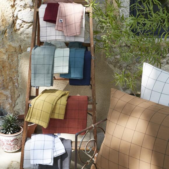 Quadratischer Kopfkissenbezug aus Baumwoll-Gaze (60 cm) Gaïa Match Rosmaringrün 3