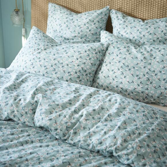 Funda para almohada cuadrada gasa de algodón (60 cm) Marguerite Azul 2