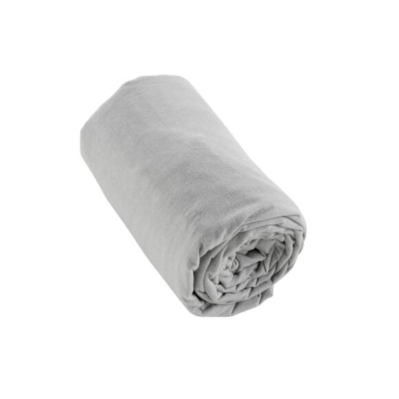 Sábana bajera en franela de algodón (160 cm) Théa Gris claro 2