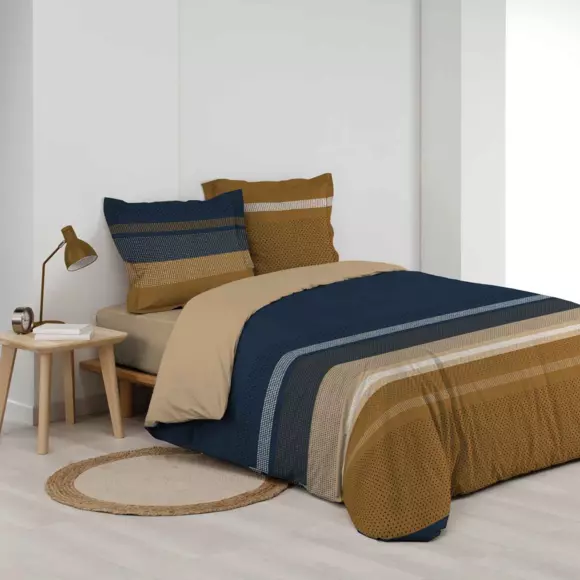 Funda Nórdica y dos fundas para almohadas algodón (240 cm) Masai Azul 2