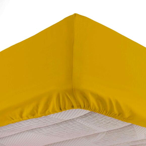 Spannbettlaken aus gewaschener Baumwolle (140 cm) Linette Gelb 2