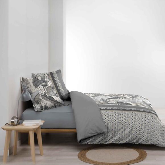Funda Nórdica y dos fundas de almohada en algodón (260 cm) Cyndelle Gris 3