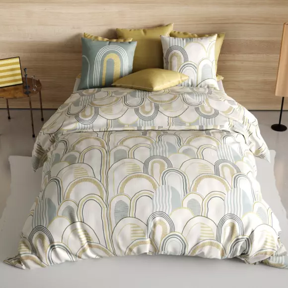 Juego de sábanas en algodón cama 140 cm 4 piezas Colizé Beige 3